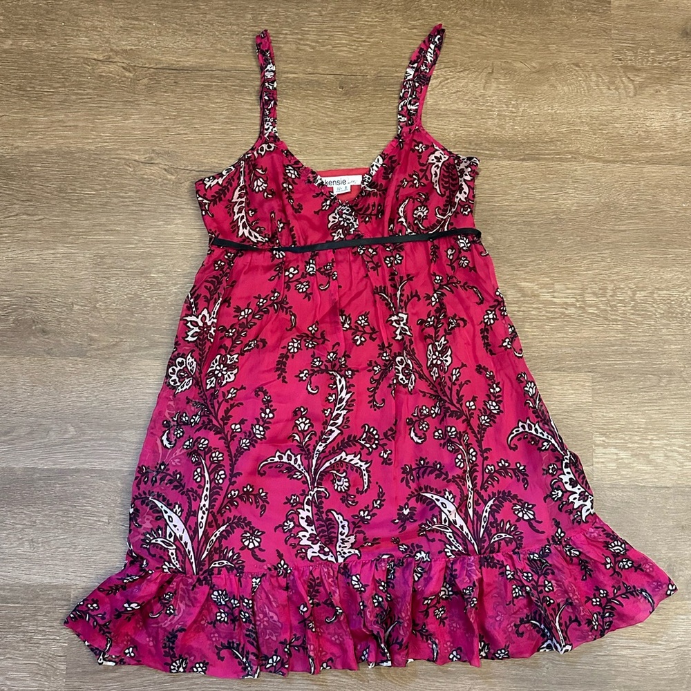 Vintage Kensie hot pink paisley sundress